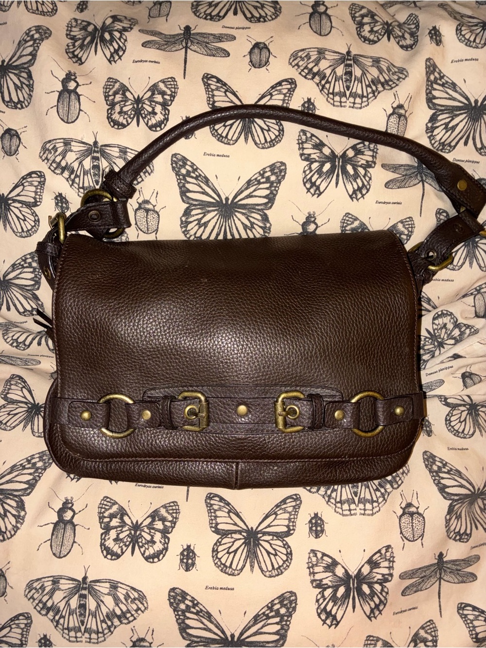 y2k bandolino brown leather bag